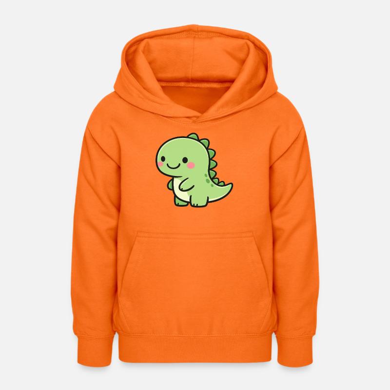 Petit Dino Vert - Sweat à capuche Ado - orange