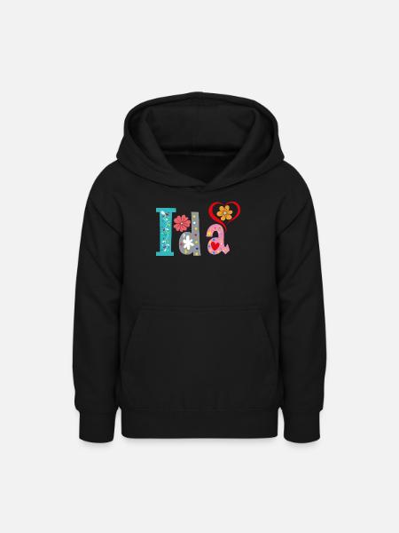 Personalisierter Ida-Name - Teenager Hoodie - Schwarz
