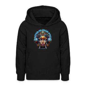 MASTER OF TECH HOUSE - Cool Princess & Headphones! - Teen Hoodie - black - Front - AI Model Teenager Male light (155cm)