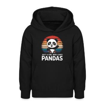Panda Bear Panda Animal Pandas - Teen Hoodie - black - Front - AI Model Teenager Male light (155cm)