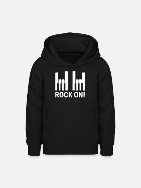 Rock auf Klaviertasten - Teenager Hoodie - Schwarz