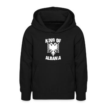 Albania - Felpa con cappuccio per teenager - nero - Fronte - AI Model Teenager Male light (155cm)
