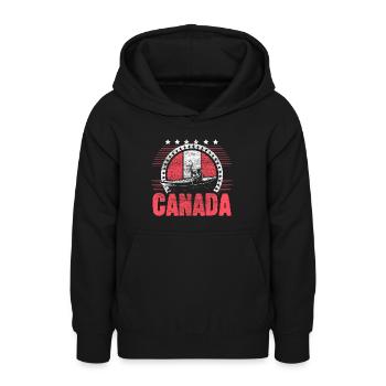 Cadeau de naissance pour pays du Canada - Sweat à capuche Ado - noir - Devant - AI Model Teenager Male light (155cm)