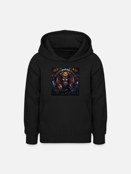 Eulen Eulenkunst - Teenager Hoodie - Schwarz