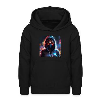 Cooles Cyberpunk Girl - Teenager Hoodie - Schwarz - Vorne - AI Model Teenager Male light (155cm)
