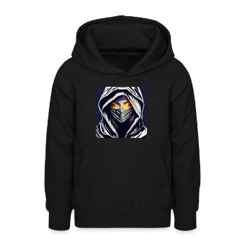 Cool Anonymous Cyberpunk Girl - Teen Hoodie - black - Front - AI Model Teenager Male light (155cm)