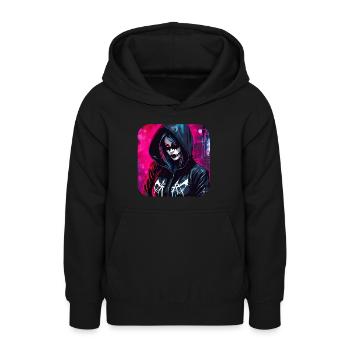 Cool Cyberpunk Girl - Teen Hoodie - black - Front - AI Model Teenager Male light (155cm)