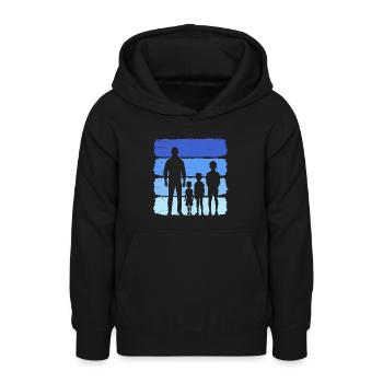 Papa und drei Kinder T-Shirt vater und 3 Söhne - Teenager Hoodie - Schwarz - Vorne - AI Model Teenager Male light (155cm)