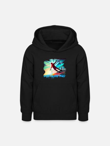 Kitesurfing - Teenager Hoodie - Schwarz