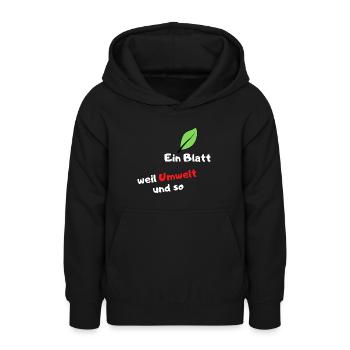 Ein Blatt, weil Umwelt und so... - Teenager Hoodie - Schwarz - Vorne - AI Model Teenager Male light (155cm)