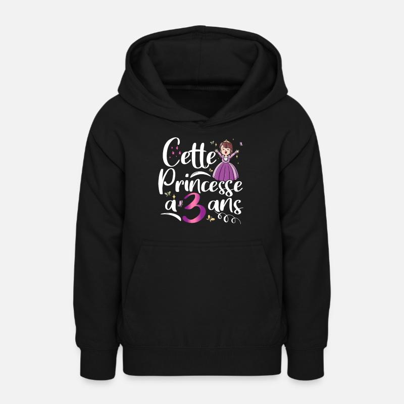 Anniversaire 3 ans Princesse Cadeau - Sweat à capuche Ado - noir