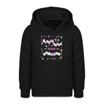 Einzigartig ist besser als perfekt - Selbstwert - Teenager Hoodie - Schwarz - Vorne - AI Model Teenager Male light (155cm)