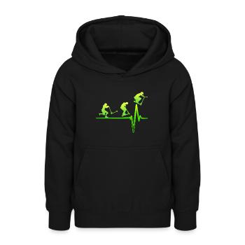 Stunt Scooter EKG Herzschlag Tretroller Geschenk - Teenager Hoodie - Schwarz - Vorne - AI Model Teenager Male light (155cm)