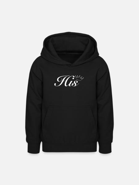 "His" Design, Pärchen Design - Teenager Hoodie - Schwarz