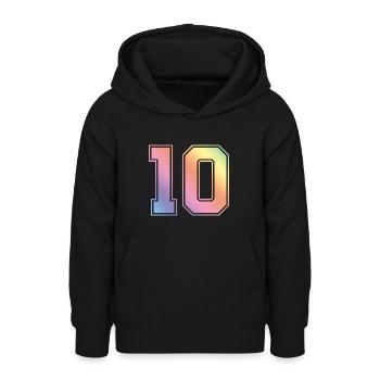 10 Zahl Bunt - Teenager Hoodie - Schwarz - Vorne - AI Model Teenager Male light (155cm)