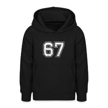 Anzahl 67 - Teenager Hoodie - Schwarz - Vorne - AI Model Teenager Male light (155cm)
