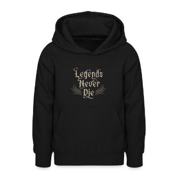 Legends Never Die – an immortal inspiration - Teen Hoodie - black - Front - AI Model Teenager Male light (155cm)