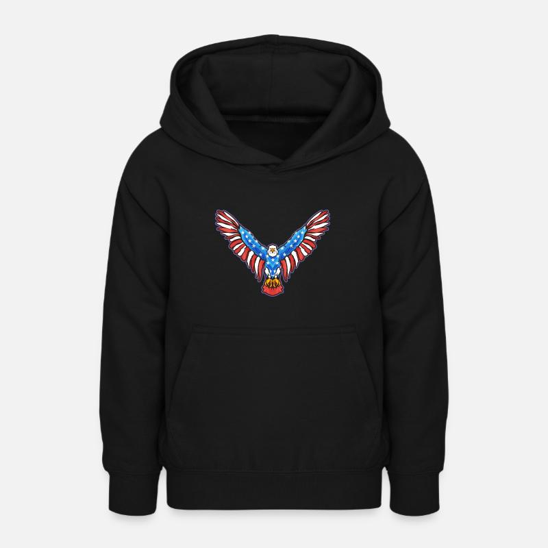 Pygargue à tête blanche américain 4. - Sweat à capuche Ado - noir