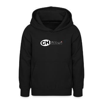 CHlütteri - Teenager Hoodie - Schwarz - Vorne - AI Model Teenager Male light (155cm)