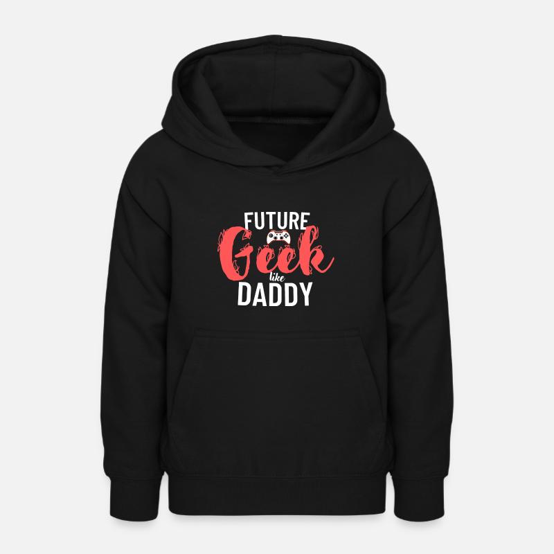 Geek comme papa - Sweat à capuche Ado - noir