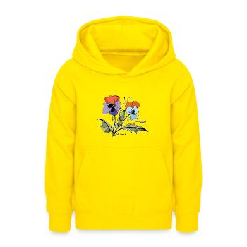 Fleur - Sweat à capuche Ado - jaune - Devant - AI Model Teenager Male dark (155cm)