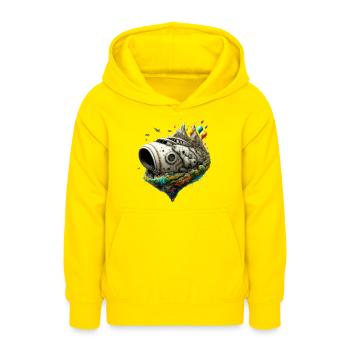 Micro World - Ship - Teen Hoodie - yellow - Front - AI Model Teenager Male dark (155cm)