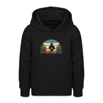 Vintage DJ Techno Musik Liebhaber Elektro Musiker - Teenager Hoodie - Schwarz - Vorne - AI Model Teenager Male light (155cm)