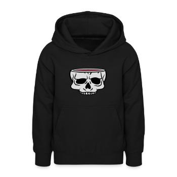 Cartoon Skull Cup Horreur - Sweat à capuche Ado - noir - Devant - AI Model Teenager Male light (155cm)