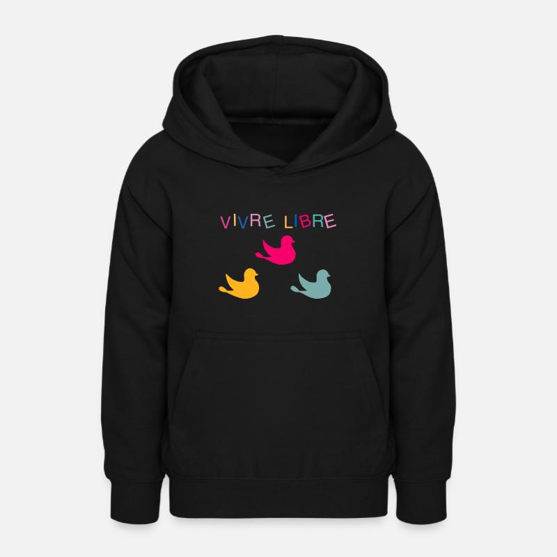 Vivre libre - Sweat à capuche Ado - noir