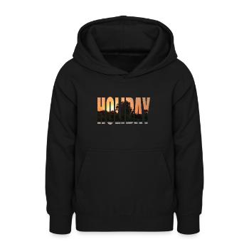 Vacances - Sweat à capuche Ado - noir - Devant - AI Model Teenager Male light (155cm)