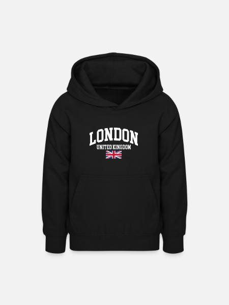London - Teenager Hoodie - Schwarz