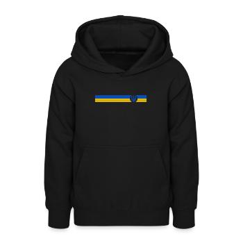 UKRAINE Sportlich - Teenager Hoodie - Schwarz - Vorne - AI Model Teenager Male light (155cm)