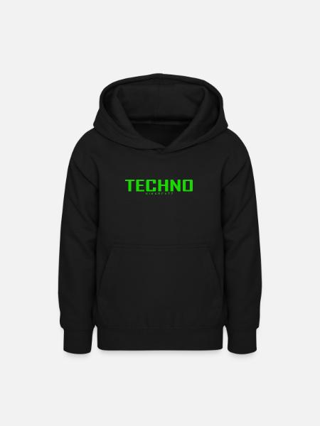 TECHNO - Teenager Hoodie - Schwarz