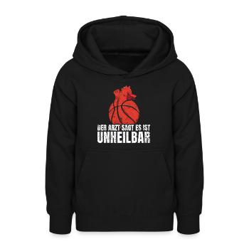 Basketball Frequenz - Teenager Hoodie - Schwarz - Vorne - AI Model Teenager Male light (155cm)