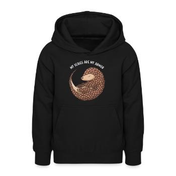 My Scales Are My Armor Pangolin - Teenager Hoodie - Schwarz - Vorne - AI Model Teenager Male light (155cm)