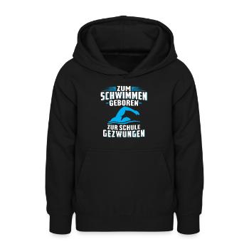 Zum schwimmen geboren zur schule gezwungen - Teenager Hoodie - Schwarz - Vorne - AI Model Teenager Male light (155cm)