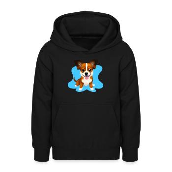 Papillon Cartoon Hund - Teenager Hoodie - Schwarz - Vorne - AI Model Teenager Male light (155cm)