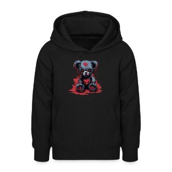 Ours en peluche mignon et effrayant - Sweat à capuche Ado - noir - Devant - AI Model Teenager Male light (155cm)