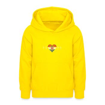 Croatia Kroatien Herz Herzschlag - Teenager Hoodie - Gelb - Vorne - AI Model Teenager Male dark (155cm)