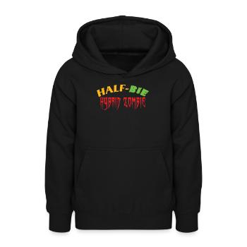 Half-Bie Hybrid Zombie - Half Zombie Half Human. - Teen Hoodie - black - Front - AI Model Teenager Male light (155cm)