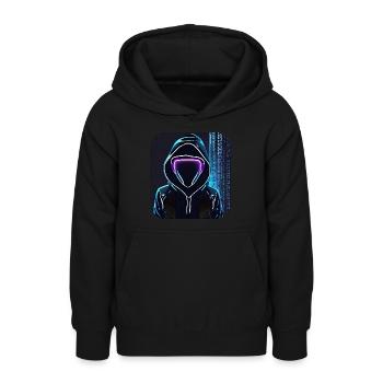 Cool Anonymous Figurine - Teen Hoodie - black - Front - AI Model Teenager Male light (155cm)