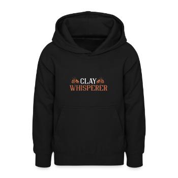 Clay pigeon shooting - Teen Hoodie - black - Front - AI Model Teenager Male light (155cm)
