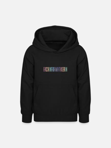 geprüfte Fachinformatikerin - buntes Design - Teenager Hoodie - Schwarz