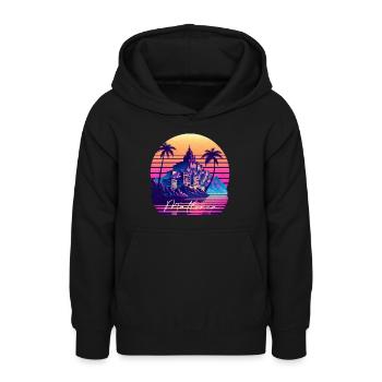 Majorque - Sweat à capuche Ado - noir - Devant - AI Model Teenager Male light (155cm)