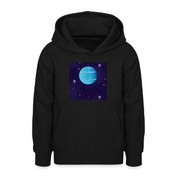 Uranus - Sweat à capuche Ado - noir - Devant - AI Model Teenager Male light (155cm)