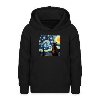 Katze, katzenmotiv - Teenager Hoodie - Schwarz - Vorne - AI Model Teenager Male light (155cm)