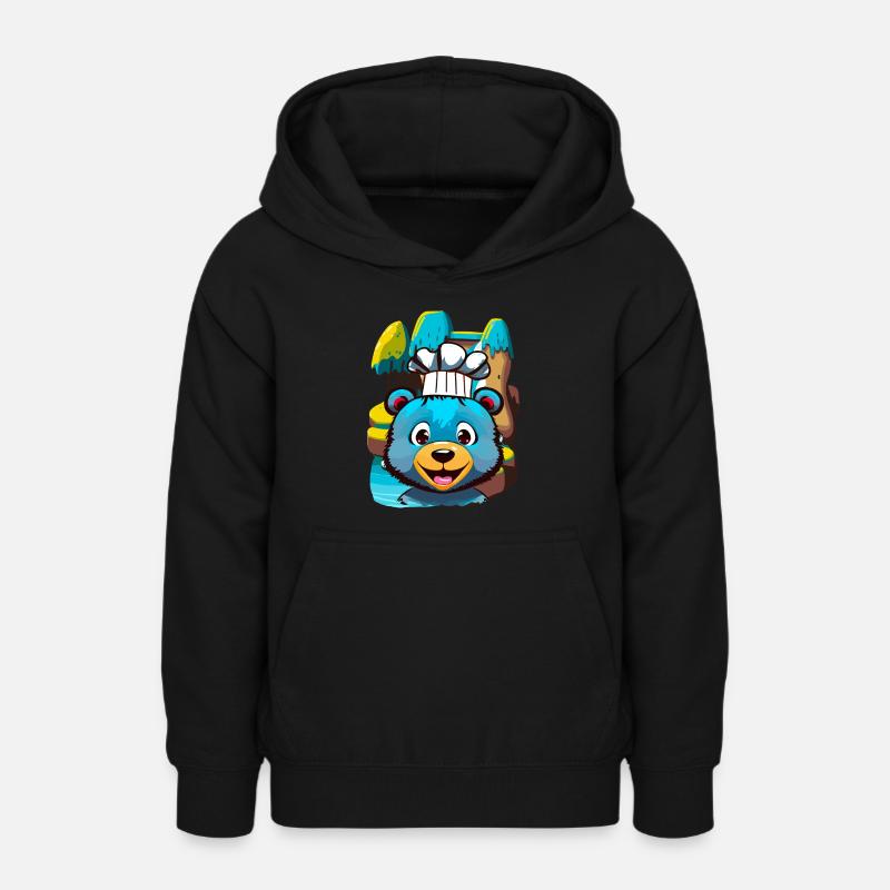 Ours bleu cuisinier - Sweat à capuche Ado - noir