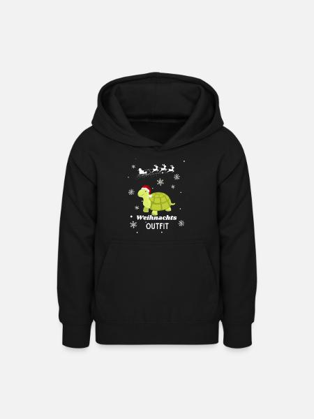 Weihnachts OUTFIT Schildkröte - Teenager Hoodie - Schwarz
