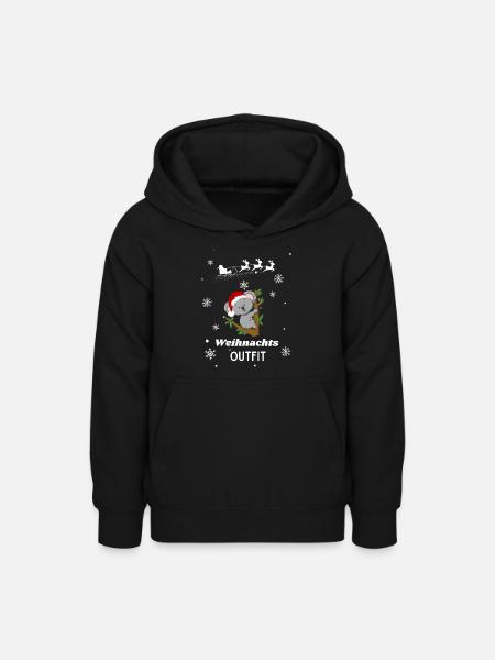 Weihnachts OUTFIT Koala - Teenager Hoodie - Schwarz