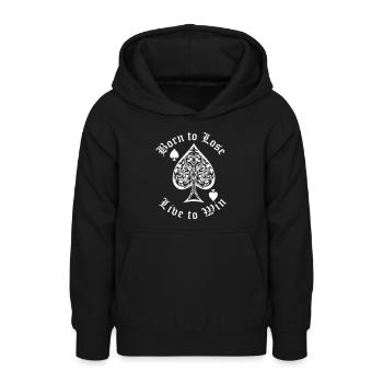 Né pour perdre - Vivre pour gagner - Sweat à capuche Ado - noir - Devant - AI Model Teenager Male light (155cm)